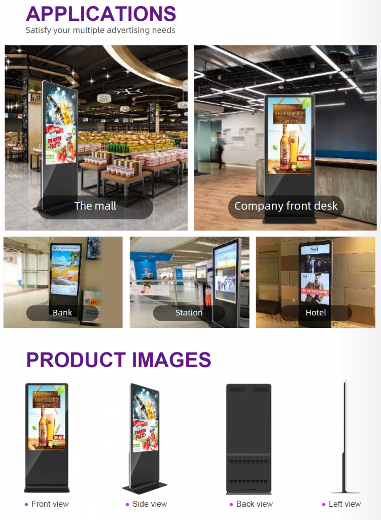 43 Inch Floor Stand Digital Signage - Dental & Digital Signage