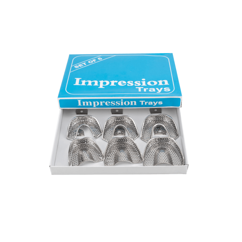 ANYWAY Stainless Steel Impression Trays – Teeth Molding Kit with Holes, 3 Pairs (Box Type)