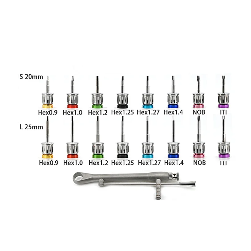 Dental Implant Screwdriver & Torque Wrench Set Compatible with Dentium, OSSTEM, Locator 16-in-1 Kit Options