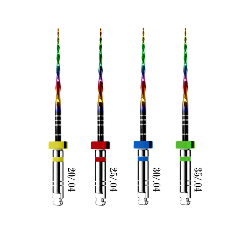 S Files – DLC Coating Rotary Files – RainBow Files (17/08 15/03 20/04 25/04 30/04) Premium NiTi Endodontic File System