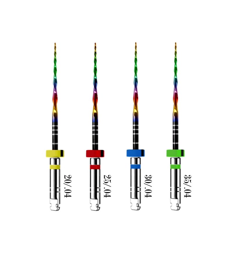 S Files – DLC Coating Rotary Files – RainBow Files (17/08 15/03 20/04 25/04 30/04) Premium NiTi Endodontic File System